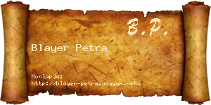 Blayer Petra névjegykártya