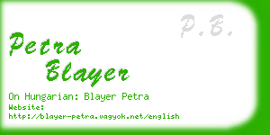 petra blayer business card